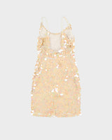 Cream Sequin Sleeveless Dress - S
