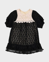 Black Lace Baby Doll Dress - M