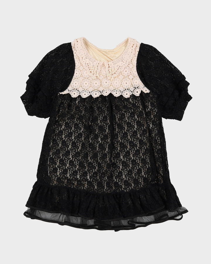Black Lace Baby Doll Dress - M