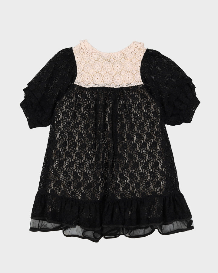 Black Lace Baby Doll Dress - M