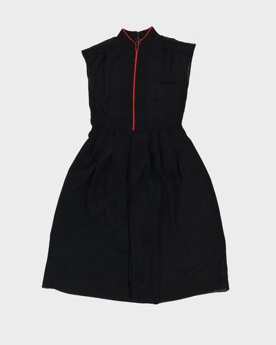 Vintage 1980s Black Semi-Sheer Tea Dress - S