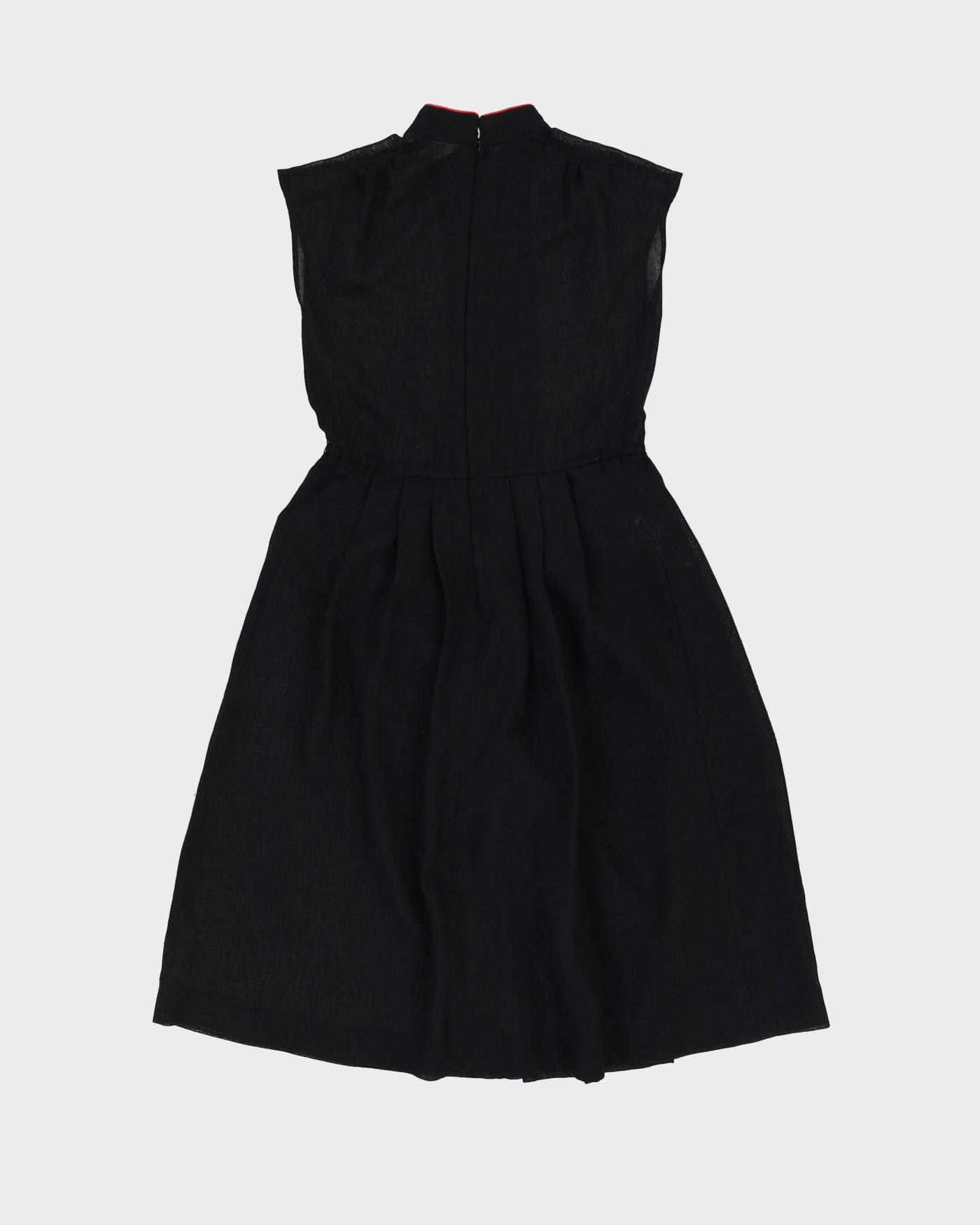 Vintage 1980s Black Semi-Sheer Tea Dress - S