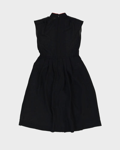 Vintage 1980s Black Semi-Sheer Tea Dress - S