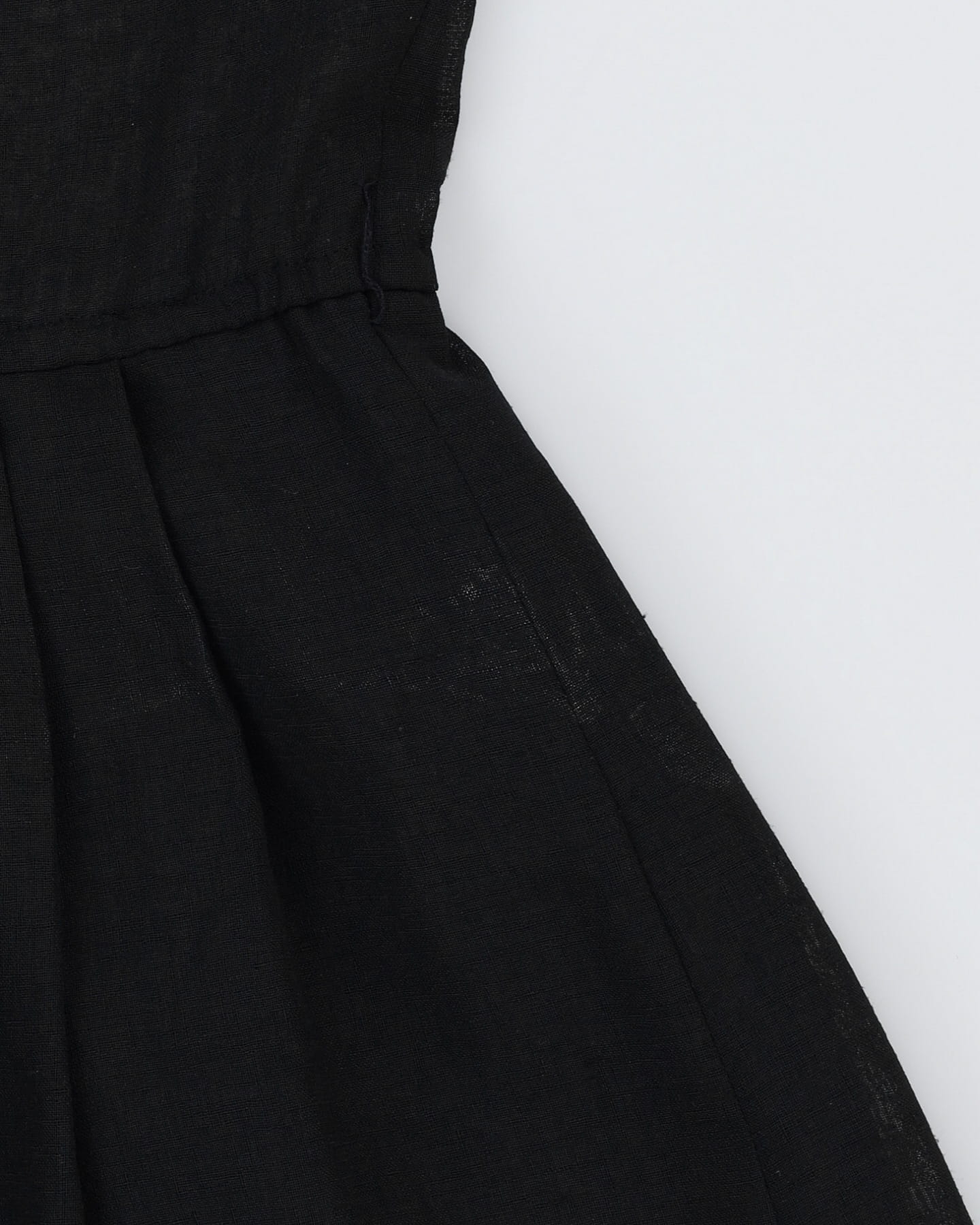Vintage 1980s Black Semi-Sheer Tea Dress - S