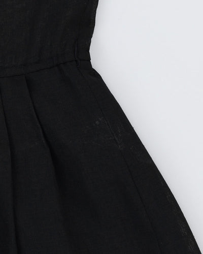 Vintage 1980s Black Semi-Sheer Tea Dress - S