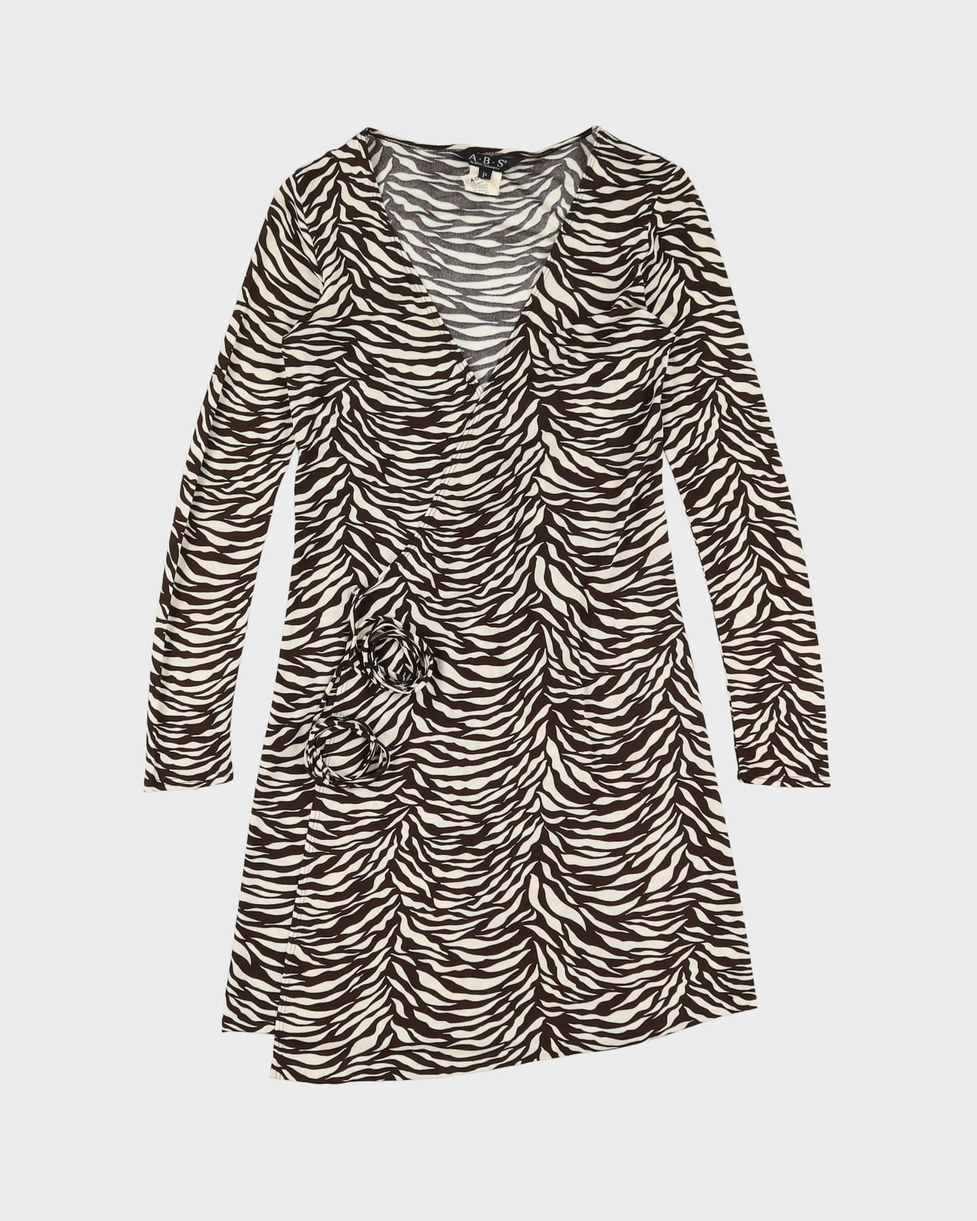 Zebra Patterned Wrap Dress - S