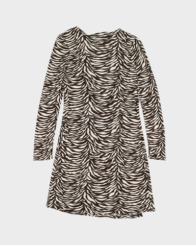 Zebra Patterned Wrap Dress - S