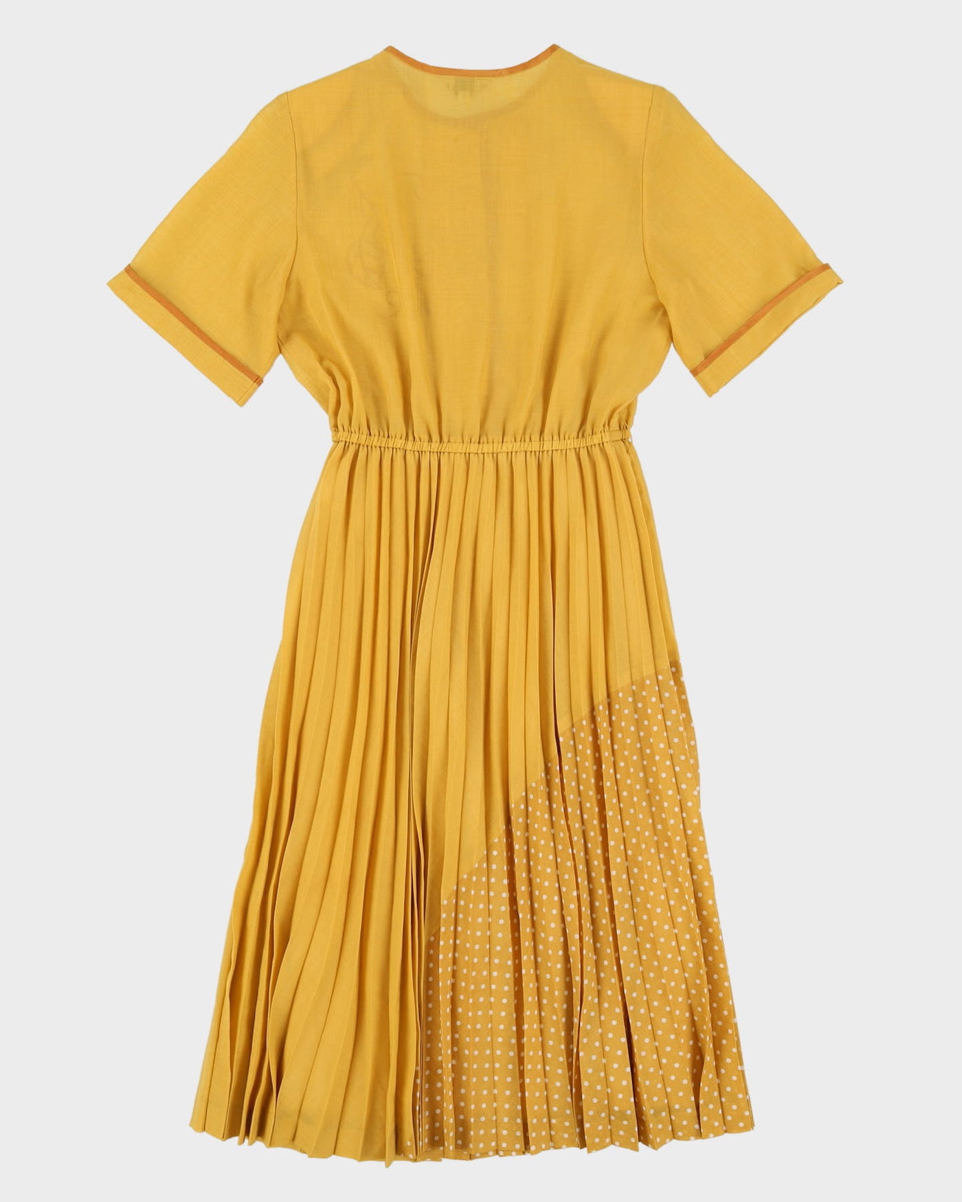 Vintage 1990s Mustard Yellow Tea Dress - S