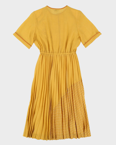 Vintage 1990s Mustard Yellow Tea Dress - S