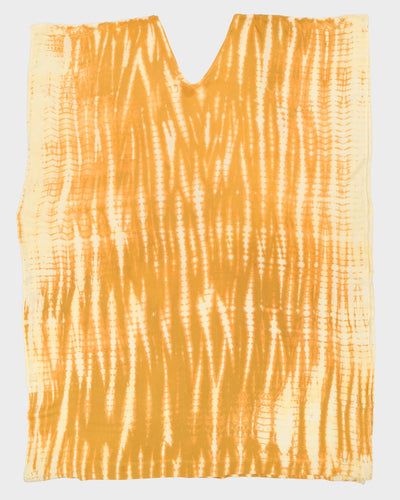 Vintage 1990s Yellow Patterned Kaftan Dress - L