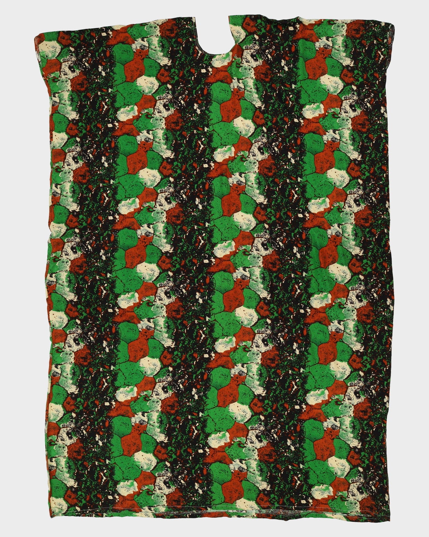 Vintage 1990s Green And Brown Patterned Kaftan Dress - XL / XXL