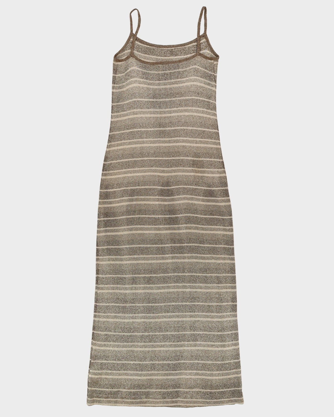 Vintage 1990s Copper Lurex Maxi Dress - S