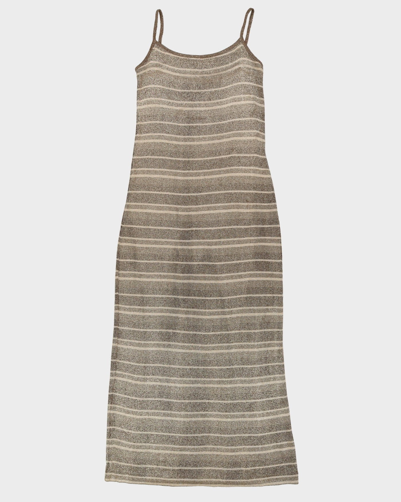 Vintage 1990s Copper Lurex Maxi Dress - S