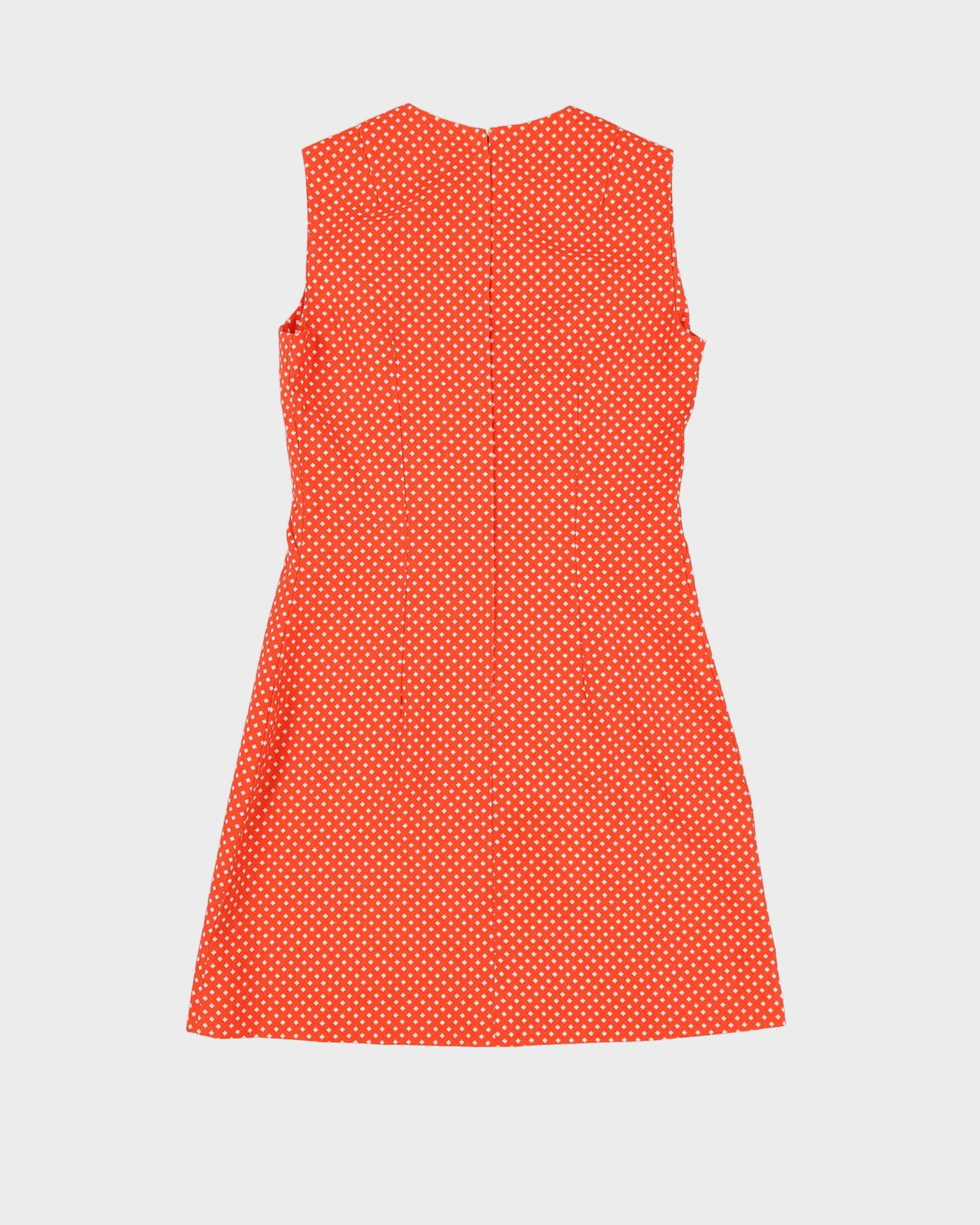 Vintage 1960s Orange Patterned Shift Dress - XS