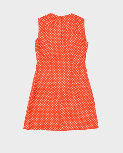 Vintage 1960s Orange Patterned Shift Dress - XS