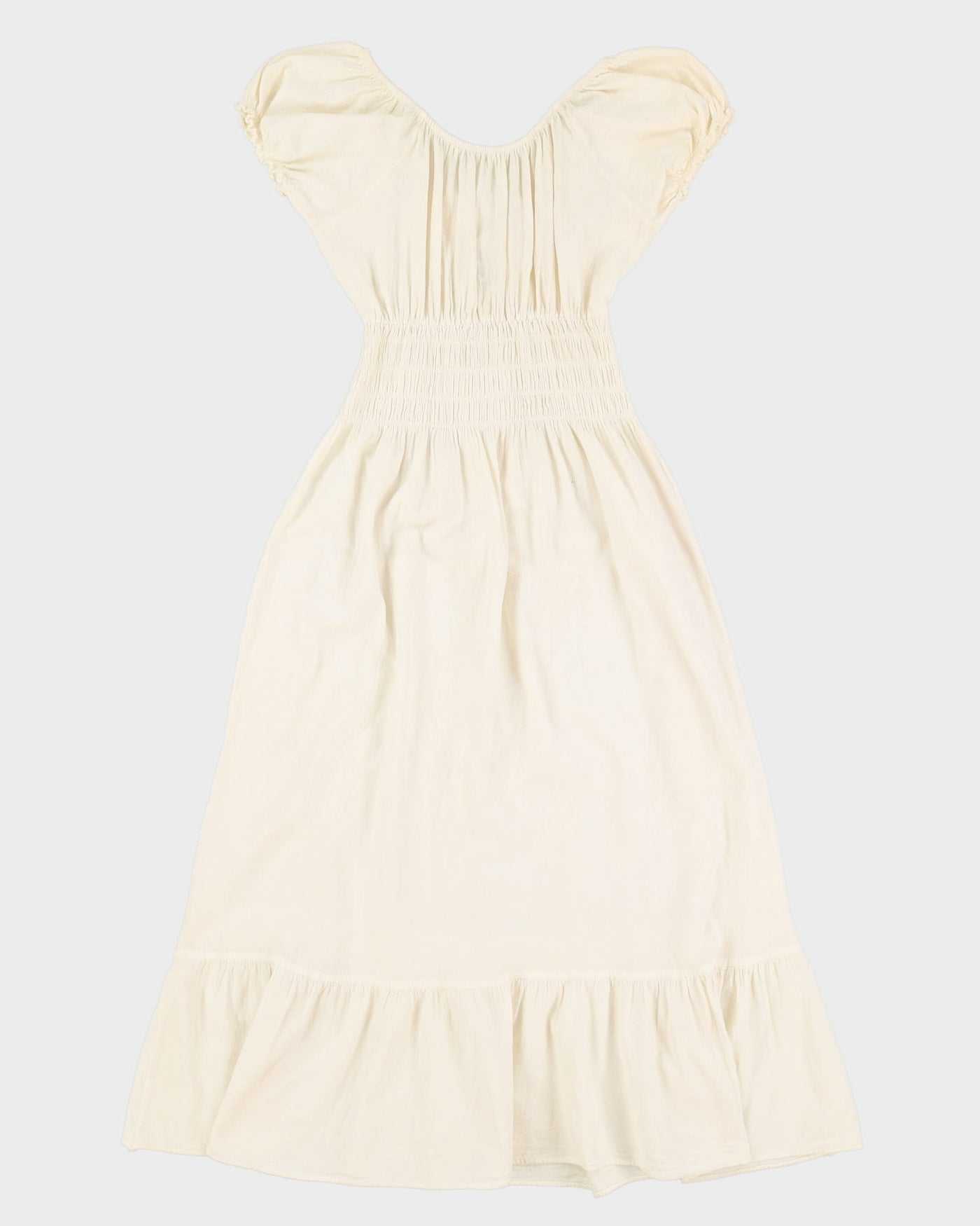 Cream Cotton Prairie Dress - S