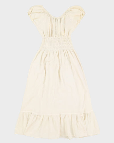 Cream Cotton Prairie Dress - S