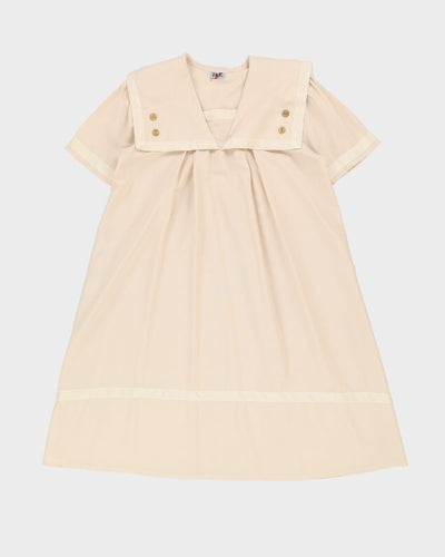 Vintage Cream Smock Dress - L