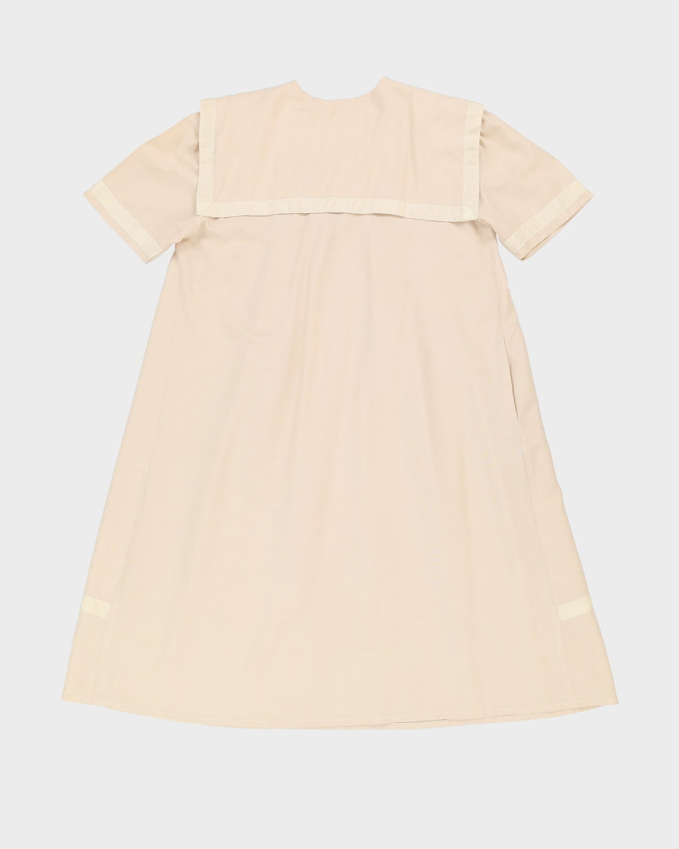 Vintage Cream Smock Dress - L