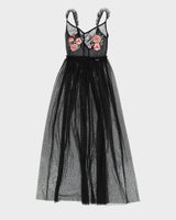 Y2K Guess Black Netting Maxi Dress - S
