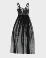 Y2K Guess Black Netting Maxi Dress - S