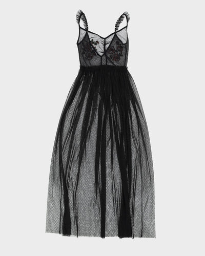 Y2K Guess Black Netting Maxi Dress - S