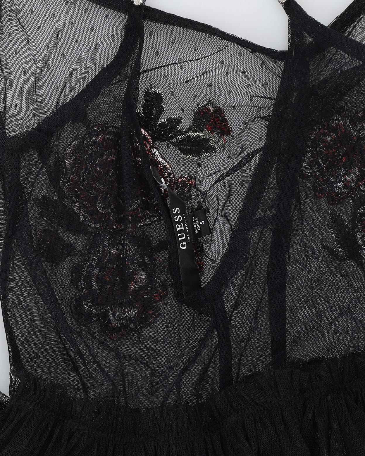 Y2K Guess Black Netting Maxi Dress - S