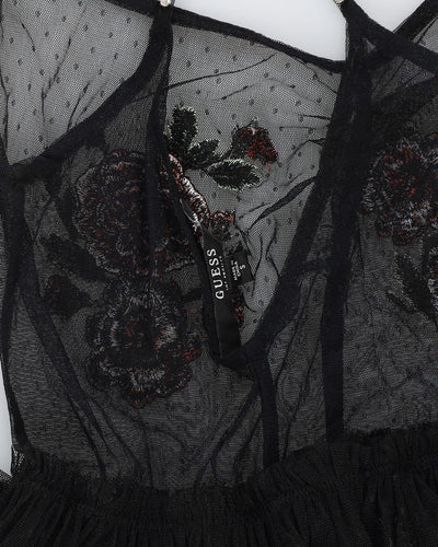 Y2K Guess Black Netting Maxi Dress - S