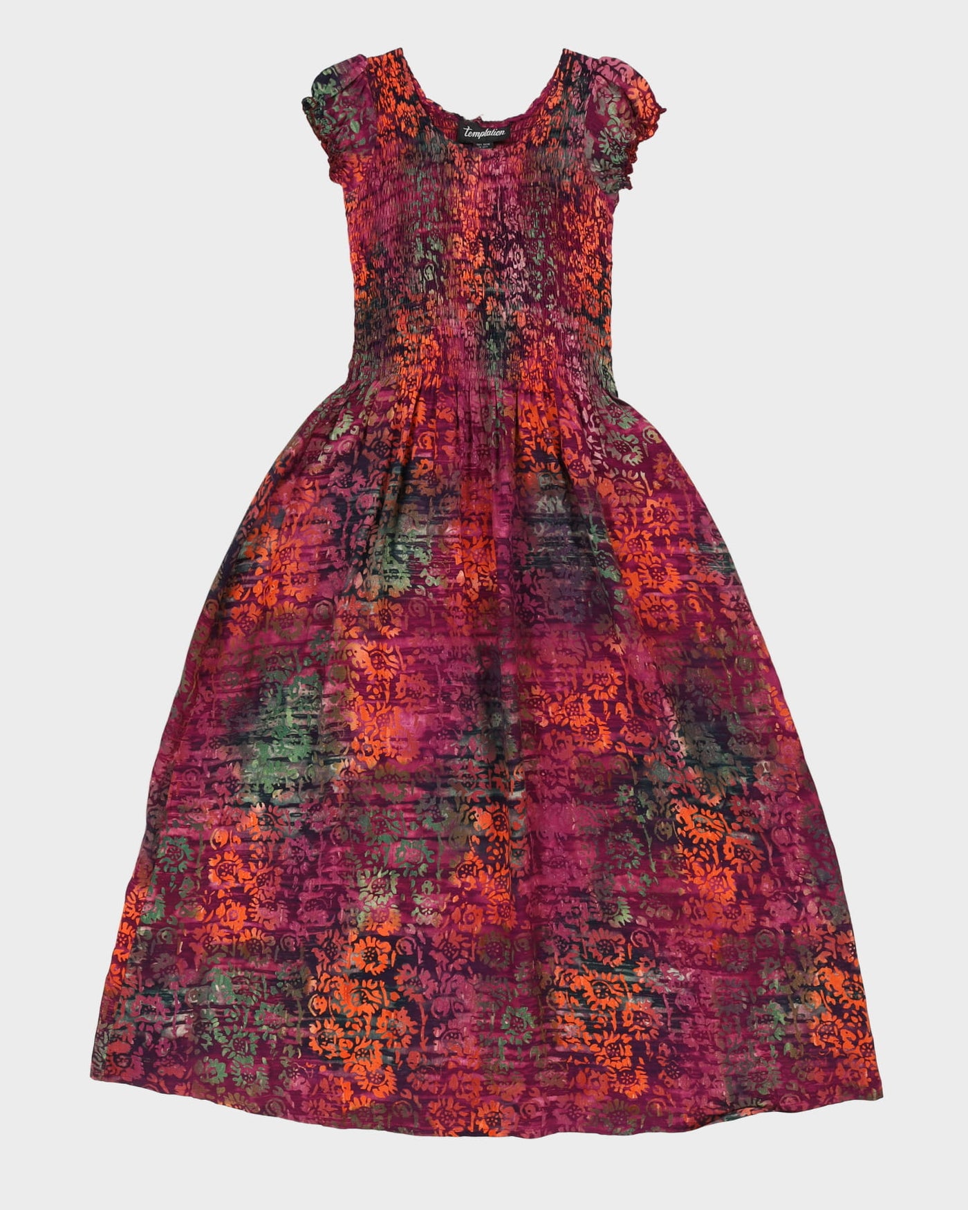 Purple Patterned Maxi Dress - XS / S