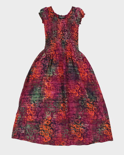Purple Patterned Maxi Dress - XS / S