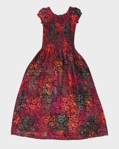 Purple Patterned Maxi Dress - XS / S
