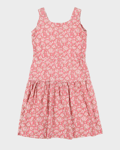 Pink Patterned Sleeveless Dress - M
