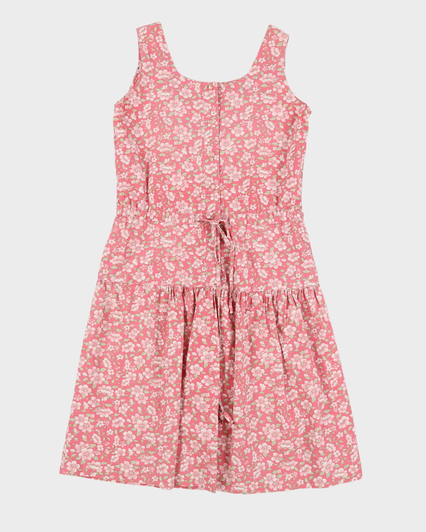 Pink Patterned Sleeveless Dress - M