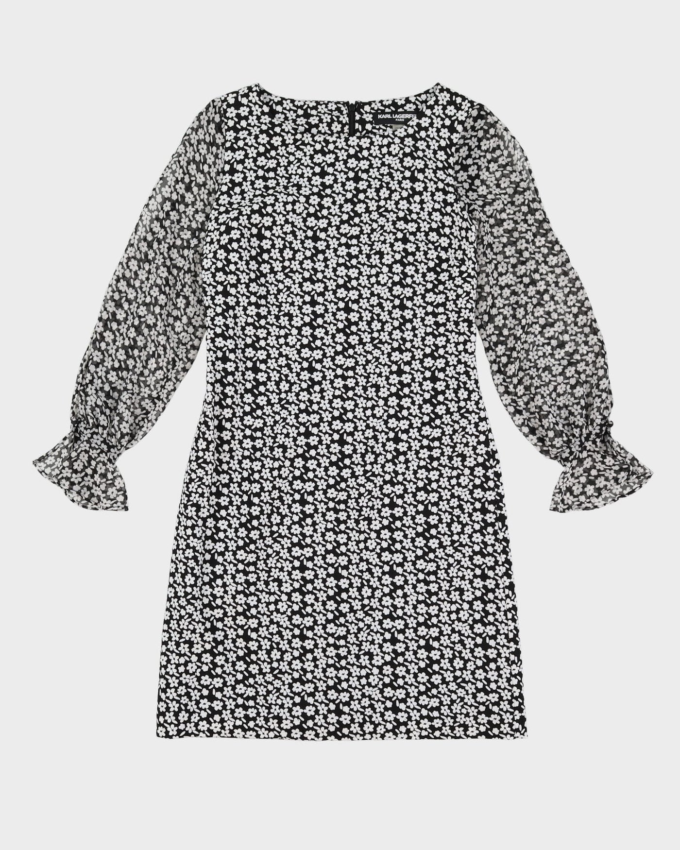 Karl Lagerfeld Black And White Patterned Dress - XS