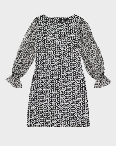 Karl Lagerfeld Black And White Patterned Dress - XS