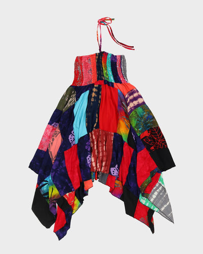 00s Patchwork Halter Dress - S