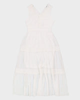 00s White Lace Maxi Dress - S