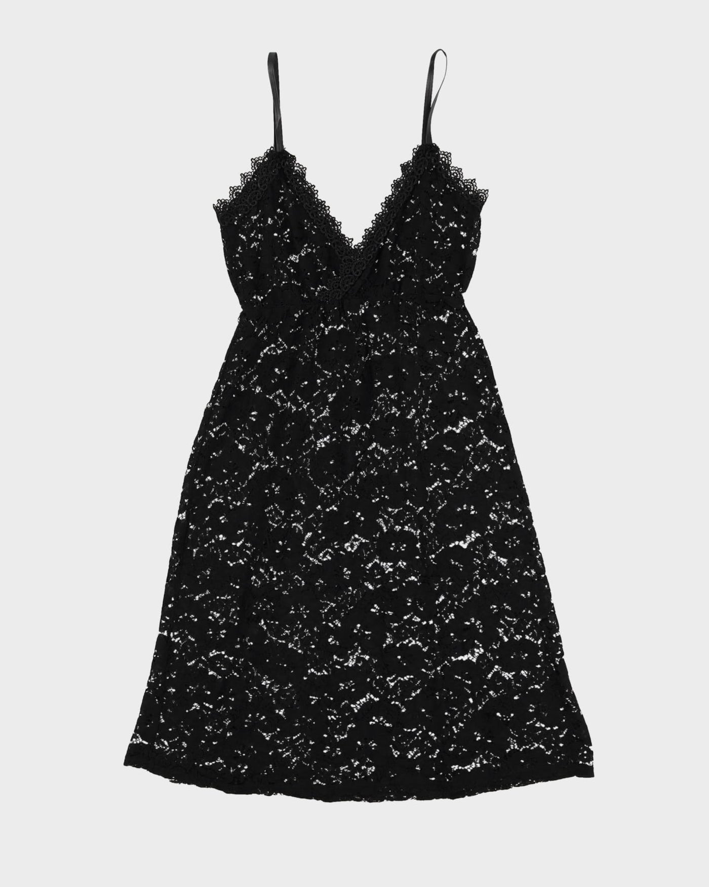 Y2K Black Lace Slip Dress - S