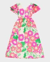 Vintage 1970s Pink Floral Maxi Dress - XXS