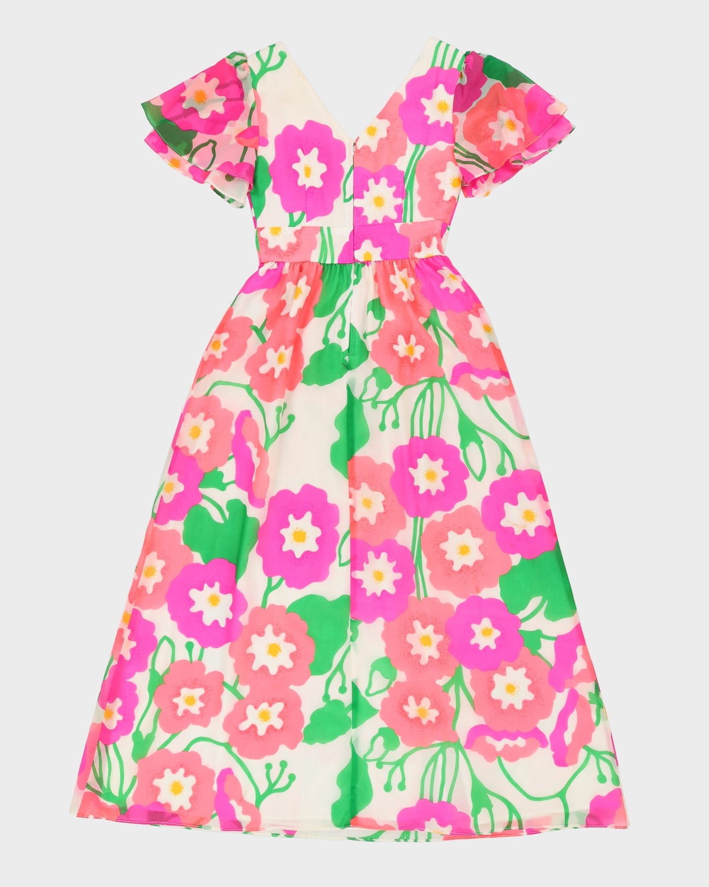 Vintage 1970s Pink Floral Maxi Dress - XXS
