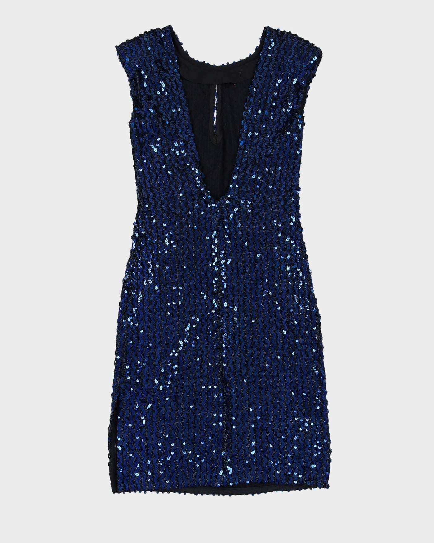 Vintage 1990s Blue Sequin Party Dress - S