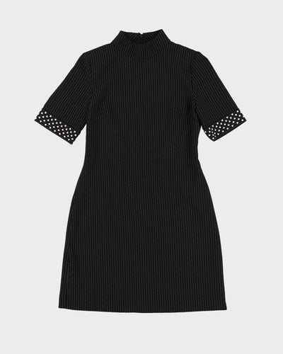 Y2K Karl Lagerfeld Black Pin Striped Shift Dress - S