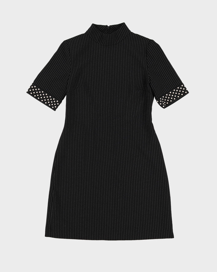 Y2K Karl Lagerfeld Black Pin Striped Shift Dress - S