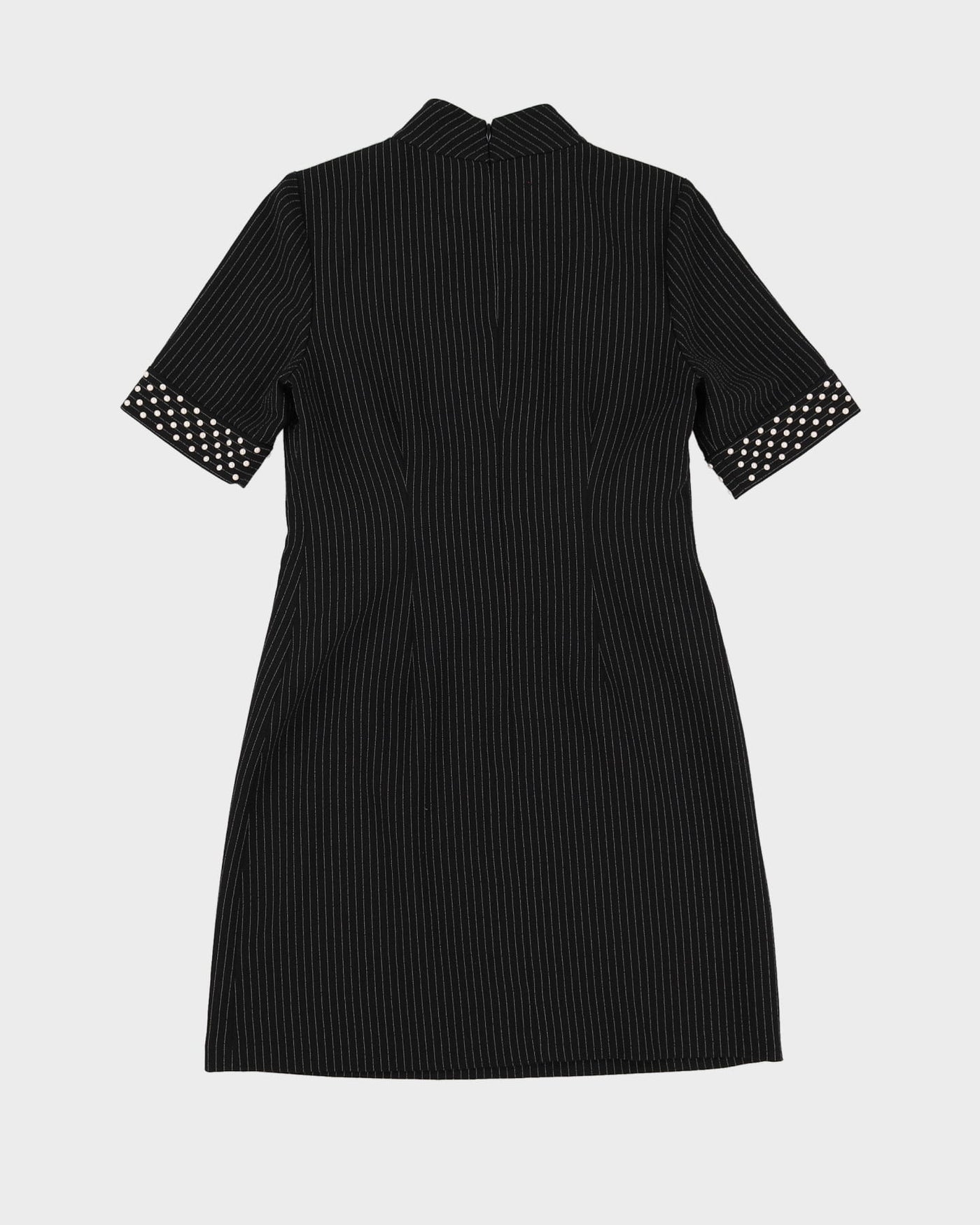 Y2K Karl Lagerfeld Black Pin Striped Shift Dress - S