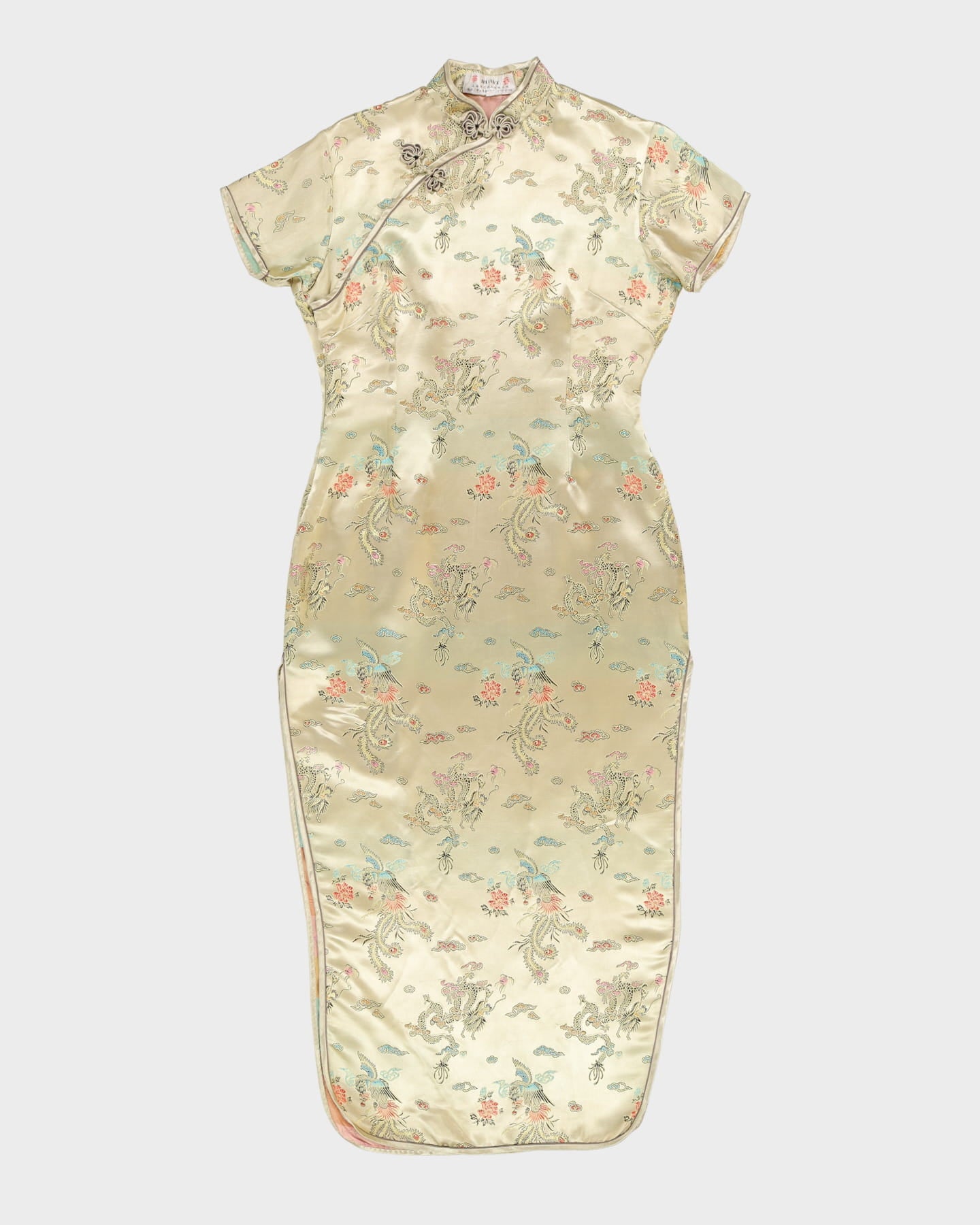 00s Gold Brocade Cheongsam Dress - S