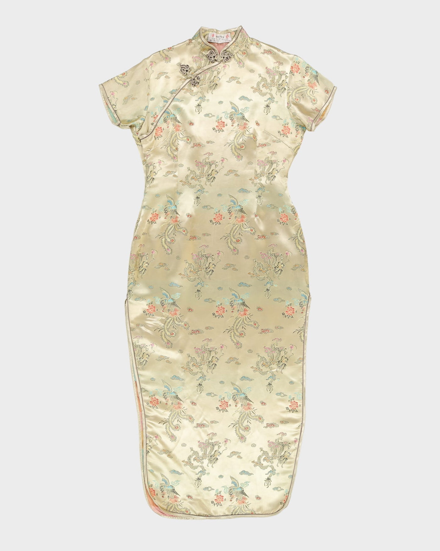 00s Gold Brocade Cheongsam Dress - S