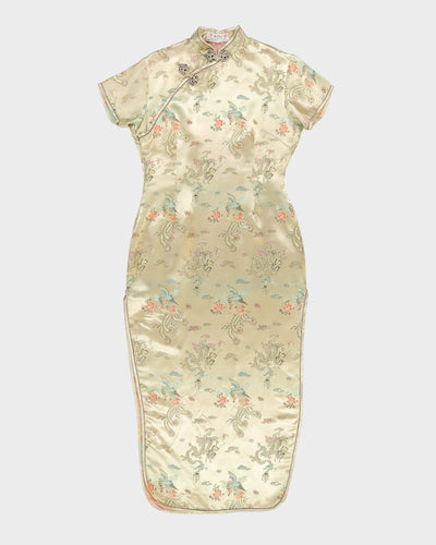 00s Gold Brocade Cheongsam Dress - S