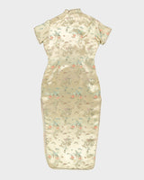 00s Gold Brocade Cheongsam Dress - S