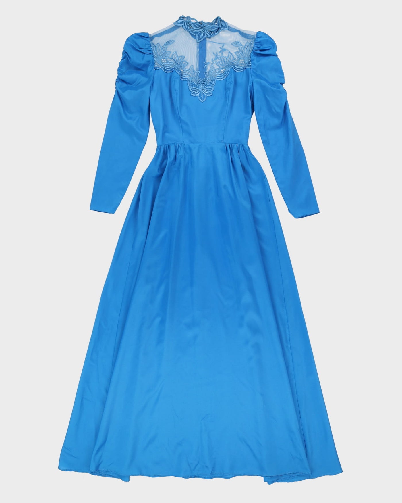 Vintage 1980s Blue Maxi Party Dress - XXS