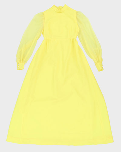 Vintage 1970s Yellow Maxi Dress - XS